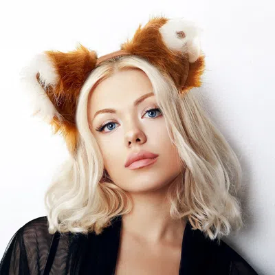 Fashnzfab Faux Fur Animal Ear Headband In Brown