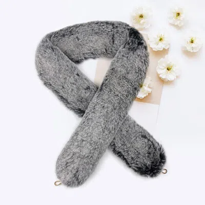 Fashnzfab Faux Fur Bag Strap In Black