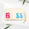 Fashnzfab Faux Fur Bless Pouch With Wristlet In White