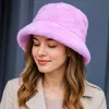 Fashnzfab Faux Fur Bucket Hat In Purple