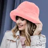 Fashnzfab Faux Fur Bucket Hat In Pink