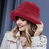 Fashnzfab Faux Fur Bucket Hat In White
