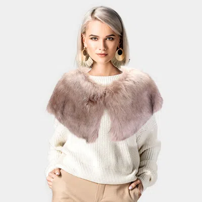 Fashnzfab Faux Fur Cape Scarf In Brown