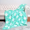 Fashnzfab Faux Fur Collar Pom Pom Poncho In Green