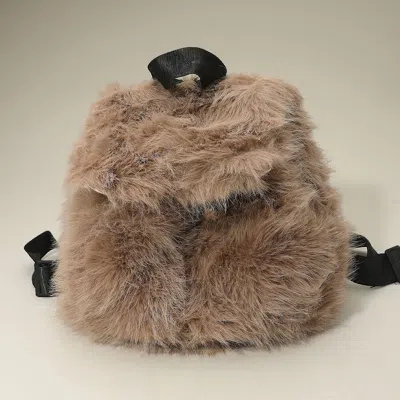 Fashnzfab Faux Fur Cozy Backpack In Gray