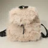 Fashnzfab Faux Fur Cozy Backpack In Sand
