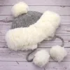 Fashnzfab Faux Fur Earmuff Pom Pom Winter Hat In Gray