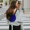 Fashnzfab Faux Fur Fanny Pack / Belt Bag In Blue