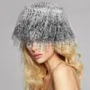 Fashnzfab Faux Fur Feather Bucket Hat In Multi