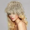 Fashnzfab Faux Fur Feather Bucket Hat In Sand