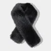 Fashnzfab Faux Fur Fluffy Scarf In Black