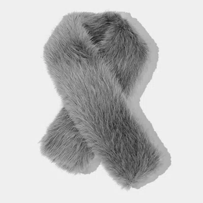 Fashnzfab Faux Fur Fluffy Scarf In Gray