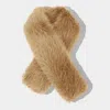 Fashnzfab Faux Fur Fluffy Scarf In Sand