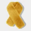 Fashnzfab Faux Fur Fluffy Scarf In Yellow