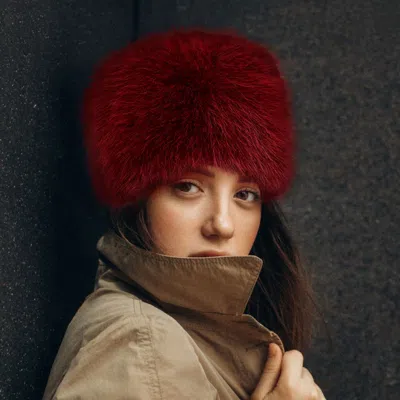 Fashnzfab Faux Fur Furry Cossack Style Winter Hat In White
