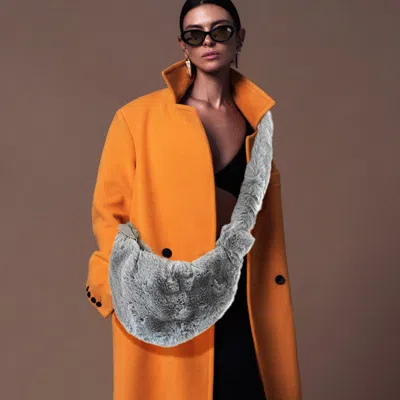 Fashnzfab Faux Fur Fuzzy Plush Crossbody Bag In Gray