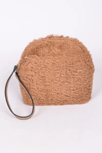 Fashnzfab Faux Fur Handbag In Green
