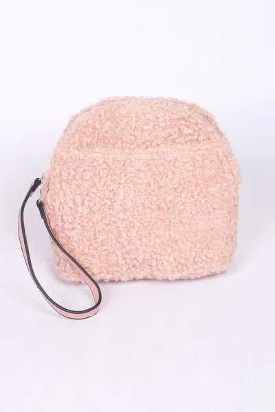 Fashnzfab Faux Fur Handbag In Pink