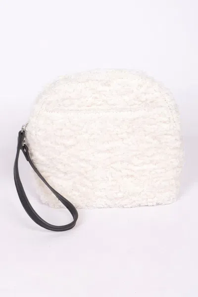 Fashnzfab Faux Fur Handbag In White