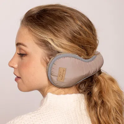 Fashnzfab Faux Fur Lined Padded Earmuffs In Beige