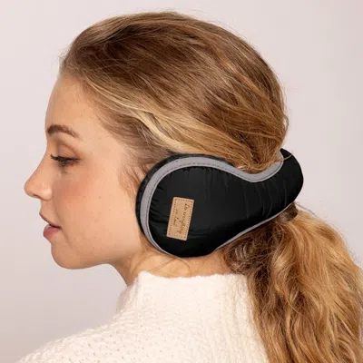 Fashnzfab Faux Fur Lined Padded Earmuffs In Black