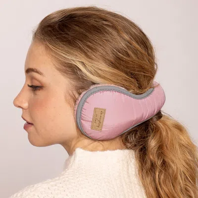 Fashnzfab Faux Fur Lined Padded Earmuffs In Pink