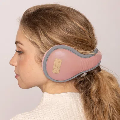 Fashnzfab Faux Fur Lined Poly Urethane Padded Earmuffs In Pink