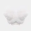 Fashnzfab Faux Fur Mitten Gloves In White
