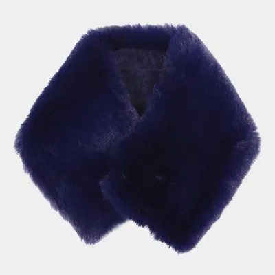 Fashnzfab Faux Fur Neck Warmer In Blue
