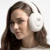Fashnzfab Faux Fur Plush Grinch Embroidered Earmuffs In White