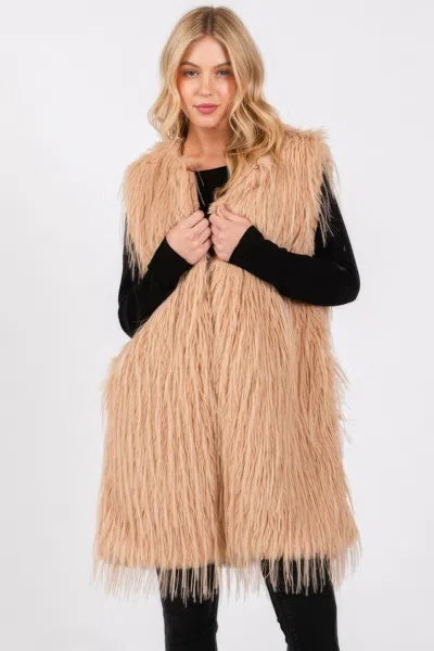 Fashnzfab Faux Fur Pocket Vest