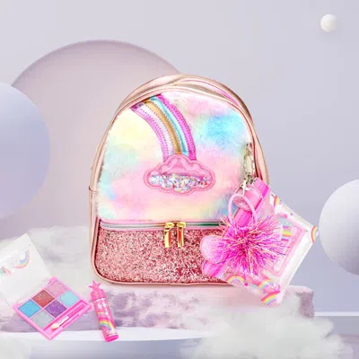 Fashnzfab Kids' Faux Fur Rainbow Cloud Stylish Beauty Mini Backpack In Multi