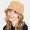 Fashnzfab Faux Fur Sherpa Bucket Hat In Brown
