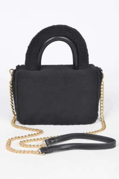 Fashnzfab Faux Fur Top Handle Clutch Bag In Pattern