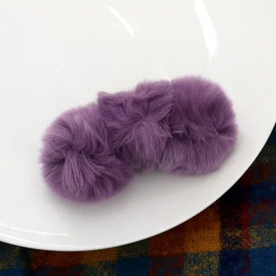 Fashnzfab Faux Fur Triple Pom Pom Barrette In Black
