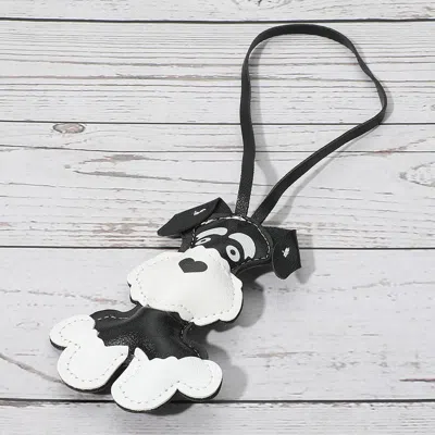 Fashnzfab Faux Leather Adorable Dog Bag Charm In Black