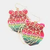 Fashnzfab Faux Leather Back Metal Laser Cut Tiger Face Dangle Earrings In Multi