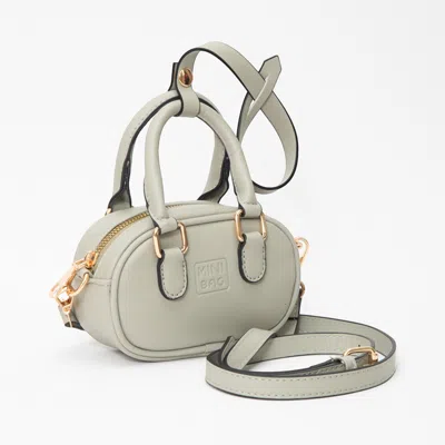 Fashnzfab Faux Leather Bag Charm / Mini Bag / Crossbody Bag In Gray