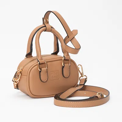 Fashnzfab Faux Leather Bag Charm / Mini Bag / Crossbody Bag In Neutral