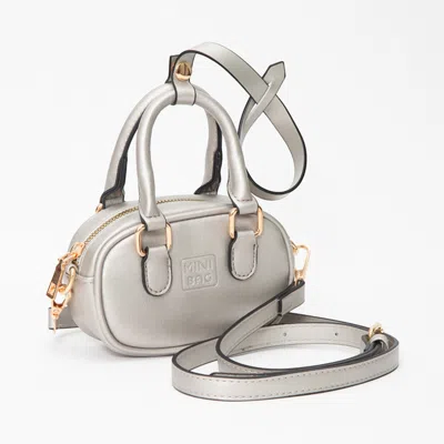 Fashnzfab Faux Leather Bag Charm / Mini Bag / Crossbody Bag In Silver