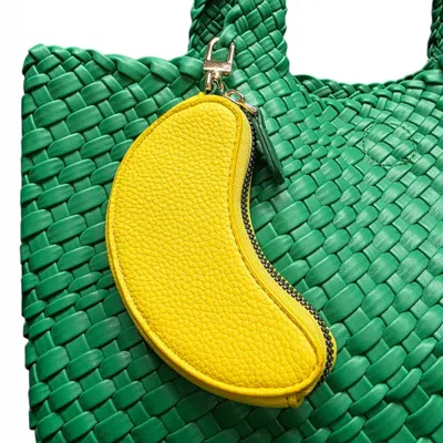 Fashnzfab Faux Leather Banana Keychain / Bag Charm / Coin Purse In Yellow