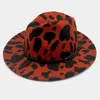 Fashnzfab Faux Leather Band Cattle Patterned Panama Hat In Red
