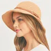 Fashnzfab Faux Leather Band Sun Hat In Gray
