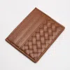 Fashnzfab Faux Leather Basket Weave Card Holder Wallet In Brown