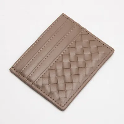 Fashnzfab Faux Leather Basket Weave Card Holder Wallet In Gray