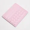 Fashnzfab Faux Leather Basket Weave Card Holder Wallet In Pink