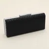 Fashnzfab Faux Leather Basket Weave Evening Clutch Bag / Crossbody Bag In Black