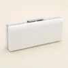 Fashnzfab Faux Leather Basket Weave Evening Clutch Bag / Crossbody Bag In White