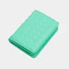 Fashnzfab Faux Leather Basket Weave Fold Card Holder Wallet In Green