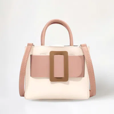Fashnzfab Faux Leather Belt Buckle Accented Mini Crossbody Bag In Pink
